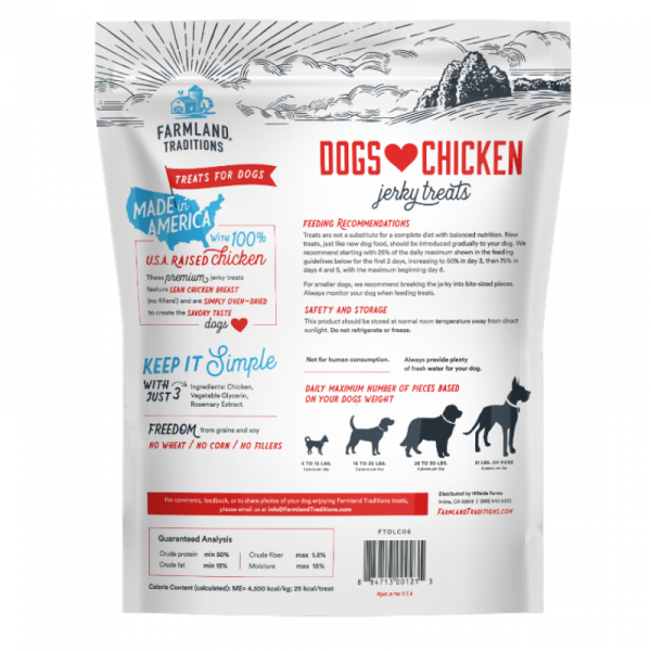 Dogs Love Chicken Jerky Treats- Farmland - Imagen 2