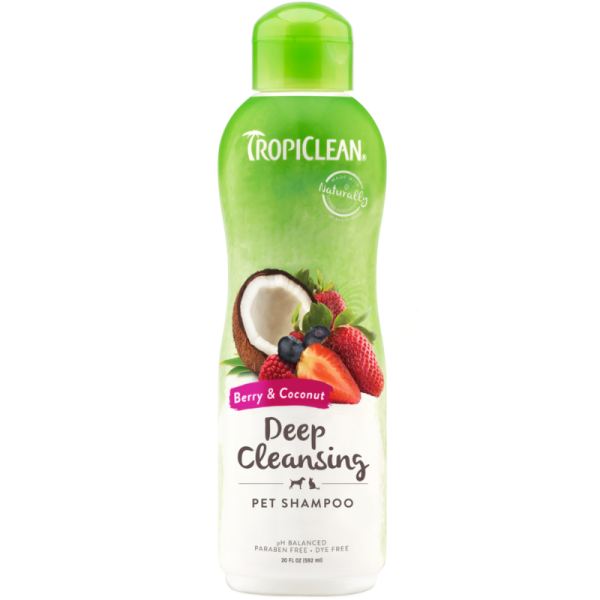 TropiClean Shampoo Frutos Rojos Y Coco, Limpieza Profunda