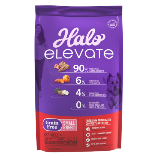 Halo Elevate Alimento seco de carne roja libre de granos small breed