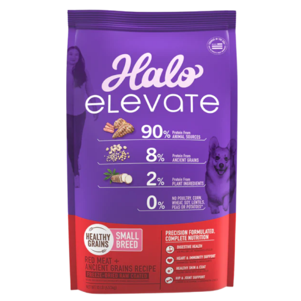 Halo Elevate Alimento seco de carne roja granos saludables small breed