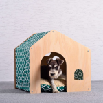 Casa de Madera con Cama para Mascotas