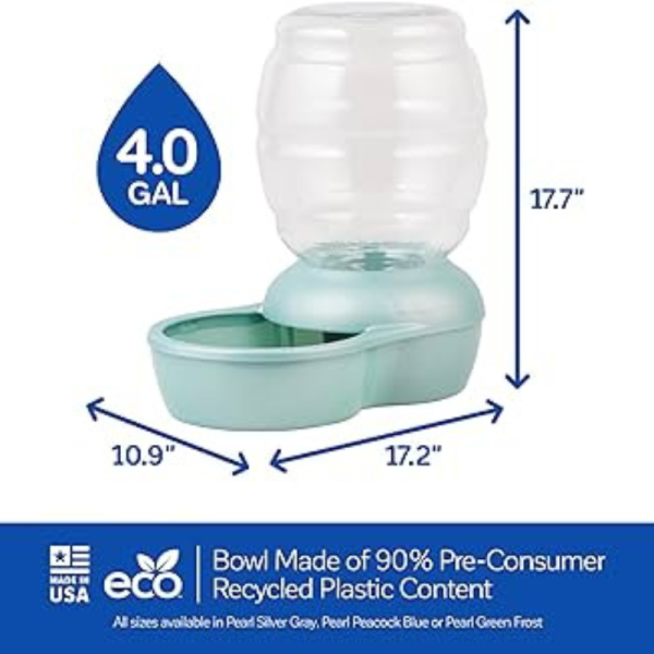 Bebedero automático por gravedad con filtro para gatos y perros 4 galones Petmate - Imagen 3
