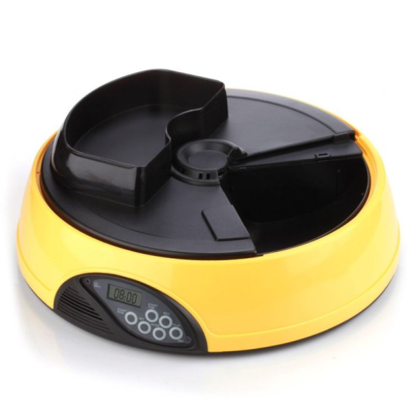 Dispensador de alimento automático para mascotas con 4 bandejas y pantalla LCD - Imagen 2