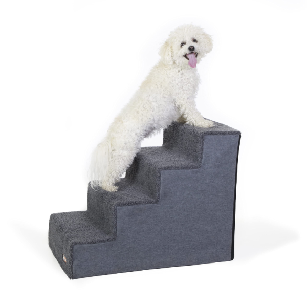 Escalera plegable para mascotas con almacenamiento para perros y gatos - Imagen 2