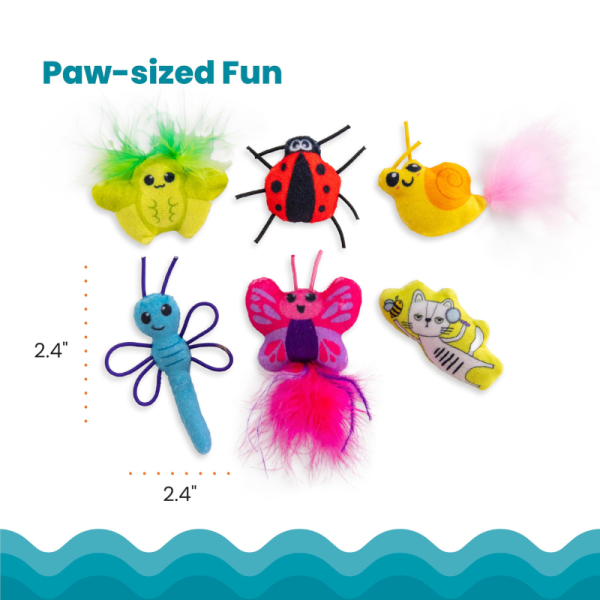 Juguetes interactivos de peluche Cute As A Bug 6 pk Catstages - Imagen 6