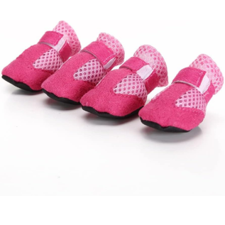 Zapatos de malla transpirables con suela suave para perros