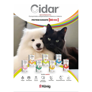 Pastilla Desparasitante y Antipulgas Perro Cidar